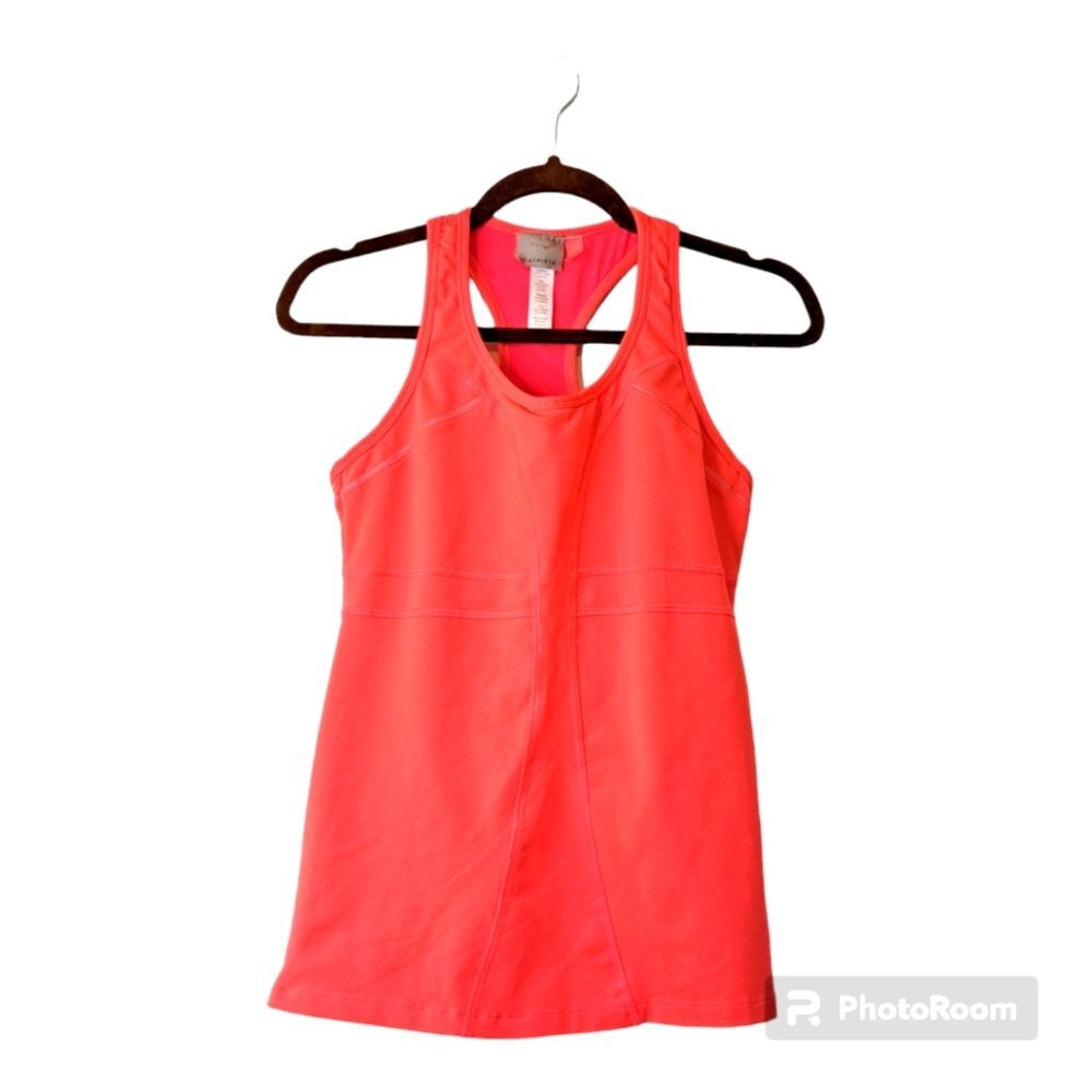 Athleta Women's Activewear Vibrant Orange Pocket Scoop Neckline Top Size M